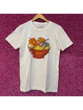 Threadless Ramen and Cats Kawaii Graphic Design T-shirt Small